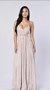 Ancient Rome Fashion Nova Backless Flowy Maxi Dress - Picture 1 of 4