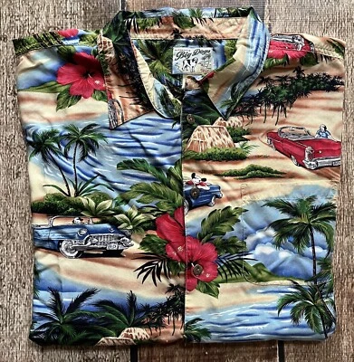 БОЛЬШИЕ СОБАКИ ГАВАЙСКАЯ РУБАШКА ЦВЕТОЧНЫЙ LUAU МУЛЬТИ МУЖСКОЙ 3XL ОТЛИЧНОМ СОСТОЯНИИ - Изображение 1 из 4