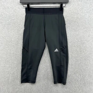 Adidas Leggings Womens Size XS Black TechFit Capri Running Yoga - Picture 1 of 9