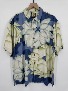 Tommy Bahama Shirt Mens Large Button Up Floral Hawaiian 100% Silk Vacation Camp - Picture 1 of 5