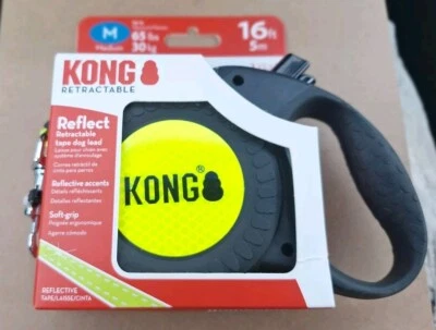 Kong Reflective Retractable Dog Leash Yellow 16'  Medium - Image 1 of 2