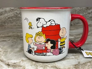 Large Coffee Mug Peanuts Snoopy, Charlie Brown And The Gang Red Dog House. New. - Picture 1 of 12