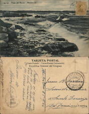 Uruguay 1929 Montevideo Buceo beach Philatelic COF A. Carluccio Postcard 3 stamp