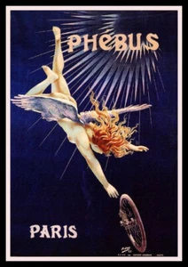 Póster francés vintage de bicicleta Phebus estampado en lona imán nevera 6x8 grande - Imagen 1 de 2