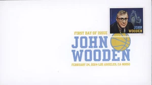 USA 2024 John Wooden FDC with USPS Digital Color Pictorial  - Picture 1 of 1