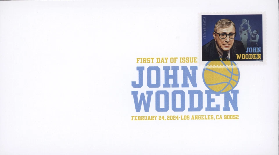 USA 2024 John Wooden FDC with USPS Digital Color Pictorial  - Image 1 of 1