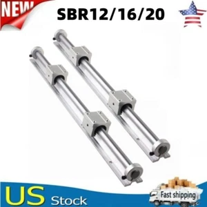 2 PIEZAS SBR12/16/20 Riel Lineal 4PCS SBR12/16/20UU 4 PIEZAS Bloques Kits de Anillos de Fijación - Imagen 1 de 14