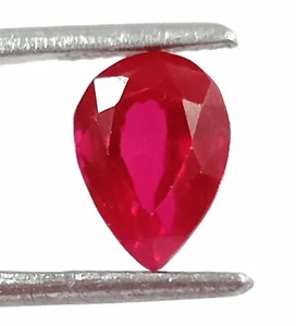 Top Quality!! 4-4.35 Ct Certified Real Pear Cut Burma Red Ruby Faceted Gems DKW - Picture 1 of 6