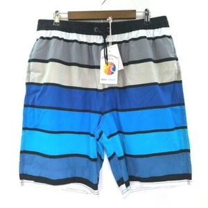 Gailang Mens Board Shorts Swim Trunks Multicolor Stripe Drawstring 3XL New - Picture 1 of 5