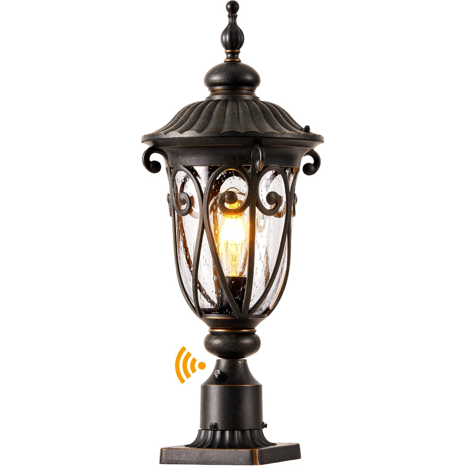 VIANIS Outdoor Post Lights, Black Lamp Posts Outdoor Lighting with Seed Glass - Image 1 of 1