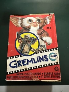 1984 OPC GREMLINS Unopened Wax Pack Box 36 packs Classic Stripe Gizmo Old Stock - Picture 1 of 4