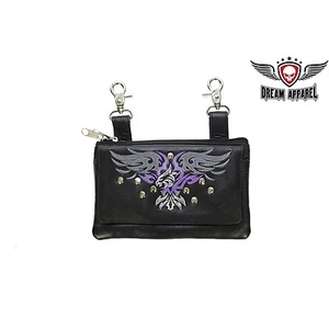 All Leather Purple Eagle Belt Bag EBL3-PURP - Picture 1 of 5
