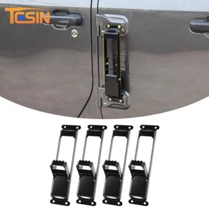 Bisagra de puerta 4 piezas pie escalón pedal escalón negro para Jeep Wrangler JK JL JT 07+ - Imagen 1 de 9