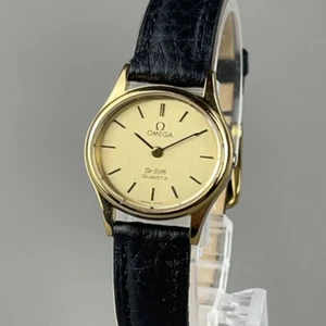 OMEGA De Ville 1350 Ladies Vintage Watch Gold SS New Battery New Leather Band - Picture 1 of 22