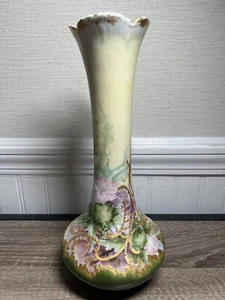 ANTIQUE LEONARD VIENNA PORCELAIN VASE 12 Inches AUSTRIA - Picture 1 of 9