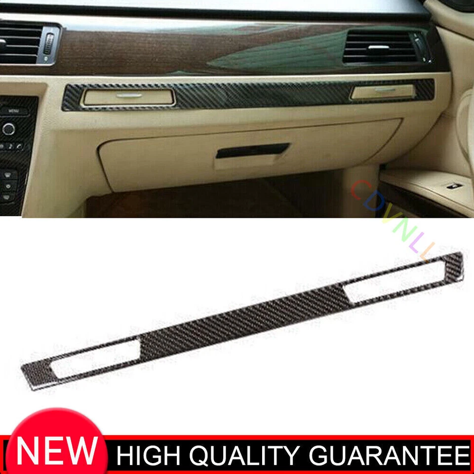 Para BMW 3-Series 2005-12 painel de vinil fibra de carbono acabamento painel tira co-piloto - Imagem 1 de 4