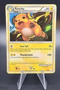 Pokémon TCG Raichu Heartgold Soul Silver Trainer Kit 30/30 Holo Rare - Picture 1 of 9