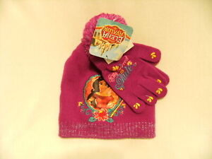 Disney Princess Elena of Avalor Winter Hat Beanie Gloves Kid Size Girls Set Kit
