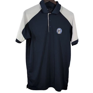 Chaquetas azules Columbus para hombre talla mediana azul polo manga corta logotipo de cañón usadas en excelente estado - Imagen 1 de 6