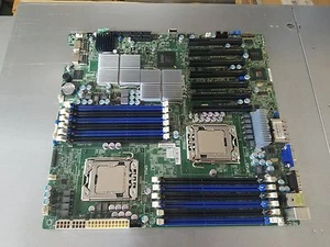 SUPERMICRO X8DTH-6F LGA1366 XEON EATX Hauptplatine mit Xeon 8 Kernen (2 CPU E5630) - Bild 1 von 2