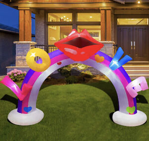 9.5FT W Valentines Day Lighted Love Heart Archway Airblown Inflatable Yard Decor