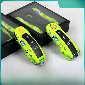 Gloss Green Key Fob Cover For Porsche Cayenne Panamera Macan 718 911 - Picture 1 of 6