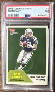 2002 Fleer Platinum #2 Tom Brady🐐 Patriots 2nd Year Card💥PSA 7 NM 💥🏀 - Bild 1 von 6