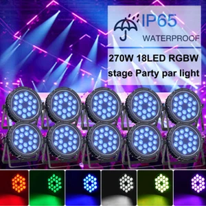 18X18W Impermeabile IP65 LED Par Light DMX RGBW Suono Attivato DJ Disco Luci - Foto 1 di 16