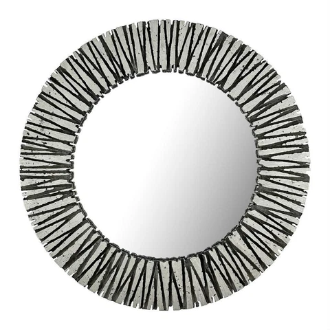 Willy Ceysens Brutalist Etched Aluminum Wall Mirror Mid Century Modern Belgium Cover