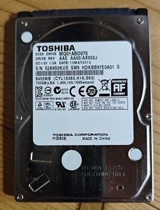 Hard Disk Toshiba 750GB SATA 2.5" MQ01ABD075 usato, in perfette condizioni - Foto 1 di 2