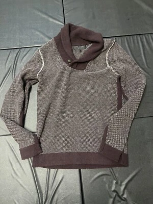 Rag and Bone Shawl Collar Sweater Maroon-   - Small - 70% Wool/30% Cashmere - Image 1 of 4