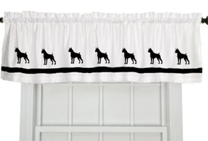 Boxer Dog Window Valance Curtain cropped or uncropped color choices - Picture 1 of 15