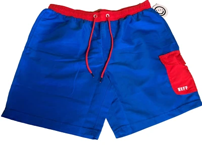 Neff Hombres Rojo Azul Board Shorts Entrenamiento Pantalones Cortos Bañador Nuevo M Mediano Foto 1 de 4