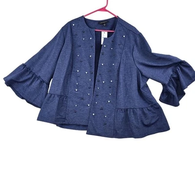 Cárdigan abierto Lane Bryant para mujer azul marino talla 26/28 poliéster-algodón Foto 1 de 4