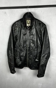 G-Star Hermans Leather Jacket Size L  - Picture 1 of 16