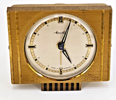 Schöner Mauthe Tischwecker Reisewecker Uhr mechanisch Handaufzug Vintage Design - Bild 1 von 4