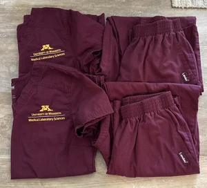 U of Minnesota Uniform Top & Pants Sz M Women Short Sleeve Med Lab Sci Lot of 2 - Picture 1 of 12