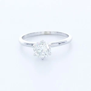 1.0 CT Certified Natural Diamond F/SI1 Round Cut 14K Gold Classic Solitaire Ring - Picture 1 of 5