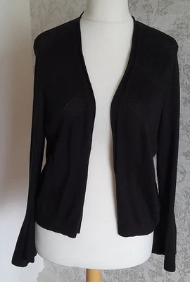 Ladies Black TU Cardigan Flared Cuffs 14 Worn Only Once Ex Cond - Image 1 of 4
