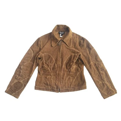Dolce & Gabbana Women’s Velvet Corduroy Jacket 90s Vintage Brown Size XL - Image 1 of 4
