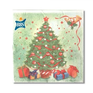 20 Tovaglioli Natalizi in carta Verde con Albero di Natale Capodanno - 33x33cm - Foto 1 di 1