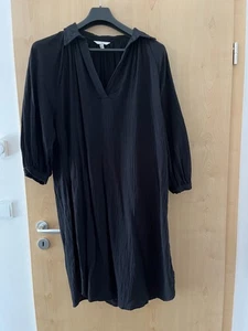 H&M Kleid Midi Musselin Gr. L/XL/40/42/44 schwarz - Bild 1 von 5