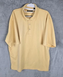 CUBAVERA  Polo Shirt Mens XLarge Golden Yellow Textured Short Sleeve Logo Golf - Picture 1 of 8