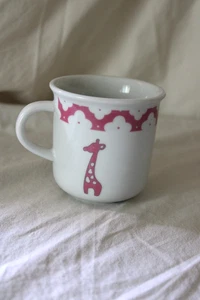 Small COCALO Pink & White Giraffe 6 oz. Porcelain Mug - Picture 1 of 4