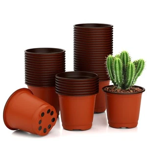 40-Pack Garden Nursery Plastic Pots 4" Flower Plant Container Seedling Pots - Picture 1 of 7