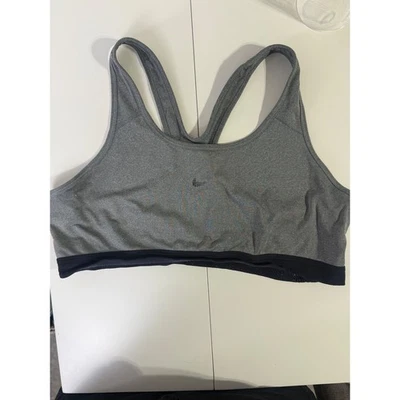 Sujetador deportivo gris Nike Dri Fit para mujer grande espalda deportiva ropa deportiva yoga entrenamiento Foto 1 de 4