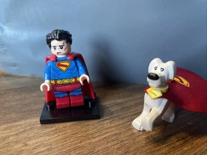 Custom DC Mini Figure New Superman & Superdog Super Dog Man. Set - Picture 1 of 6