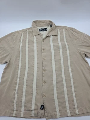 Jamaica Jaxx Button Up Silk Shirt Men XL Beige .#38698 - Image 1 of 4