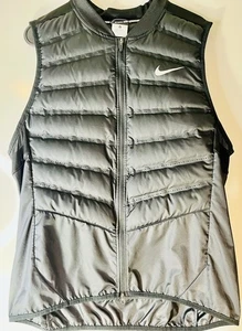 Nike Aeroloft Running Vest Men’s Large Sleeveless Down Filled Puffer Black - Picture 1 of 9