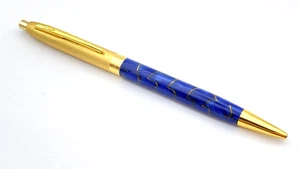 BOLÍGRAFO VINTAGE CONWAY Nº 90 EN MÁRMOL AZUL VETEADO AMARILLO HECHO EN INGLATERRA - Imagen 1 de 6